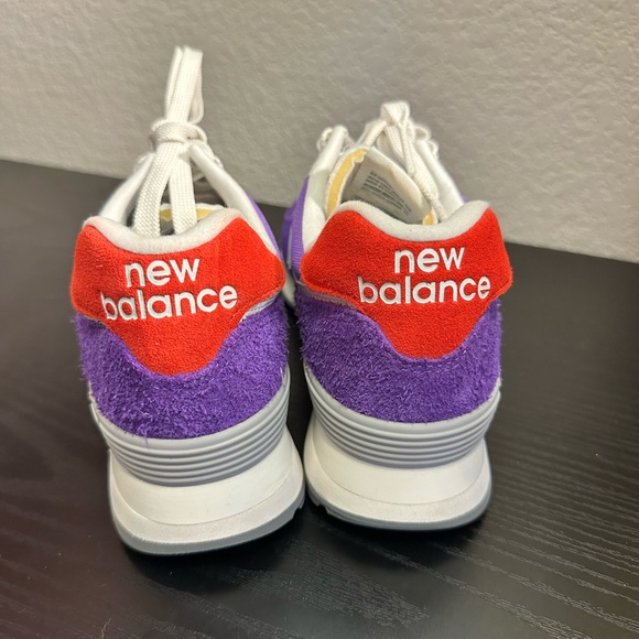 New Balance 574 Purple and Red Sneakers - Picture 6 of 9